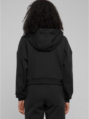 Дамски къс суичър в черен цвят Urban Classics