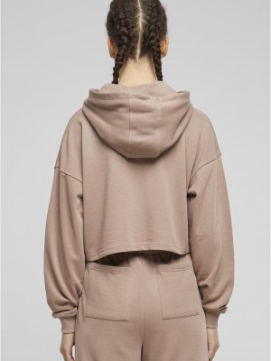 Дамски къс суичър Urban Classics Terry Hoodie duskrose