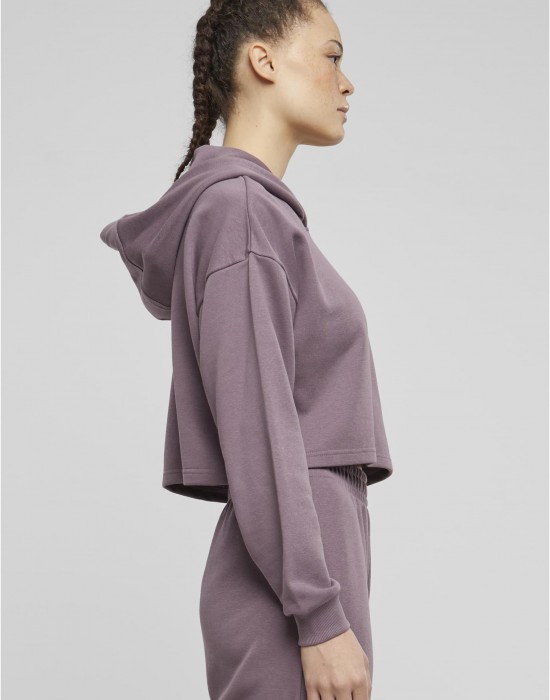 Дамски къс суичър Urban Classics Terry Hoodie fadedpurple