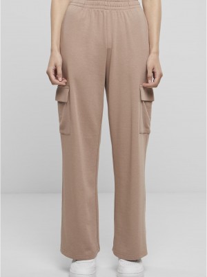 Дамски карго панталони Urban Classics Terry Sweat Pants duskrose