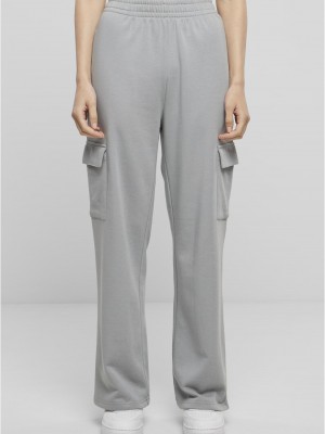 Дамски карго панталони Urban Classics Terry Sweat Pants lightasphalt