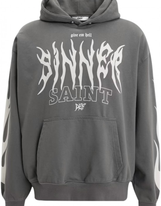 Мъжки суичър в цвят антрацит DEF Saint Hoody