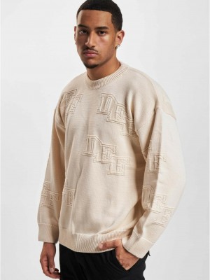 Мъжка блуза DEF Knit beige/beige Мъжка блуза DEF Knit beige/beige