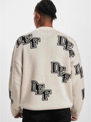Мъжка блуза DEF Knit beige/black Мъжка блуза DEF Knit beige/black
