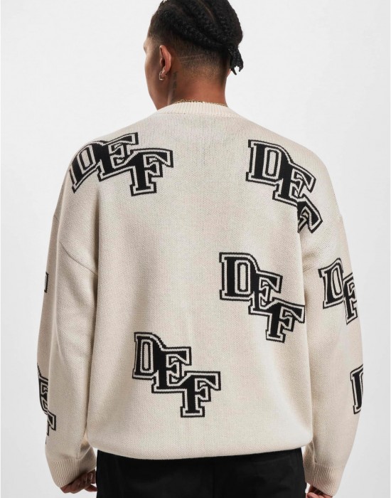 Мъжка блуза DEF Knit beige/black