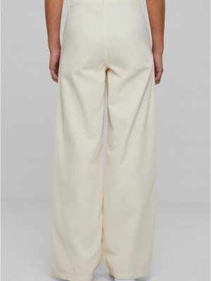 Дамски панталон в цвят пясък Urban Classics Organic Pleated Cotton 