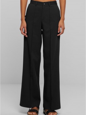 Дамски панталон в черно Urban Classics Wide Pleated