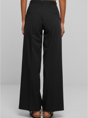 Дамски панталон в черно Urban Classics Wide Pleated