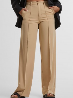 Дамски панталон в бежово Urban Classics Wide Pleated