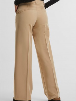 Дамски панталон в бежово Urban Classics Wide Pleated