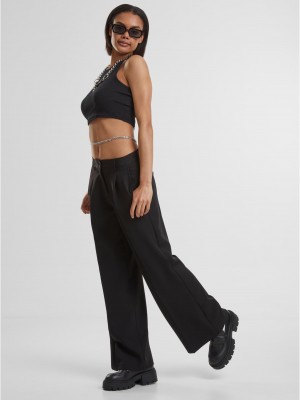 Дамски панталон в черно Urban Classics Trousers 