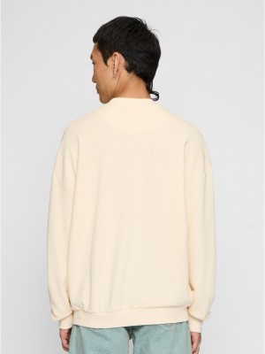 Мъжка блуза в цвят пясък Urban Classics Light Terry Crew Мъжка блуза в цвят пясък Urban Classics Light Terry Crew