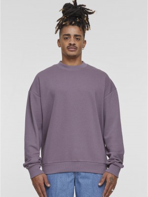 Мъжка блуза в тъмнолилаво Urban Classics Light Terry Crew Мъжка блуза в тъмнолилаво Urban Classics Light Terry Crew