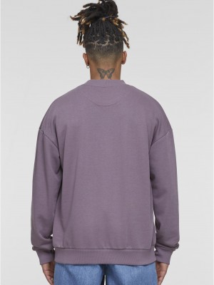 Мъжка блуза в тъмнолилаво Urban Classics Light Terry Crew Мъжка блуза в тъмнолилаво Urban Classics Light Terry Crew