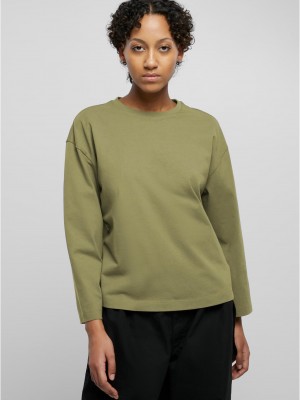 Дамска блуза в цвят маслина Urban Classics Organic Oversized Дамска блуза в цвят маслина Urban Classics Organic Oversized