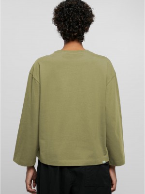 Дамска блуза в цвят маслина Urban Classics Organic Oversized Дамска блуза в цвят маслина Urban Classics Organic Oversized