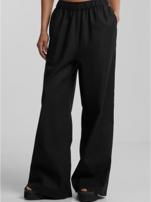 Дамски панталон в черно Urban Classics Linen Mixed Wide 