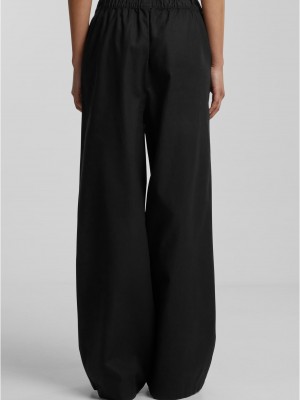 Дамски панталон в черно Urban Classics Linen Mixed Wide 