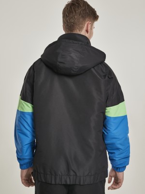 Мъжко яке в черно и синьо Urban Classics Neon Mix Pull Over