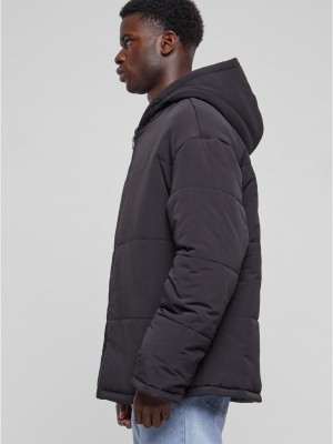 Мъжко яке в черно Urban Classics Hooded Block Puffe