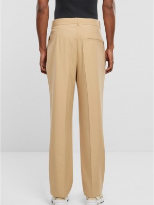 Мъжки панталон в бежово Urban Classics Double Pleated