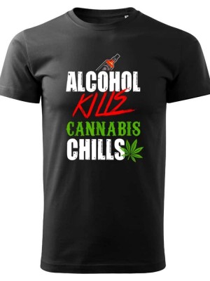 Мъжка в черен цвят Alcohol Kills Cannabis Chills
