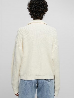 Дамска плетена блуза в цвят пясък Urban Classics Oversized Troyer  Дамска плетена блуза в цвят пясък Urban Classics Oversized Troyer