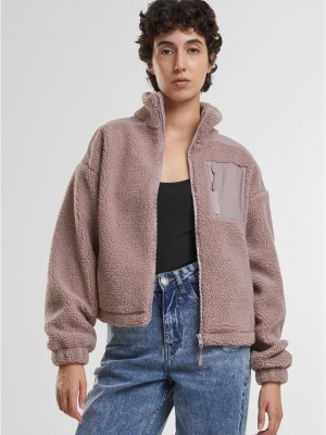Дамско пухено яке в розов цвят Urban Classics, модел Sherpa Mix Дамско пухено яке в розов цвят Urban Classics, модел Sherpa Mix