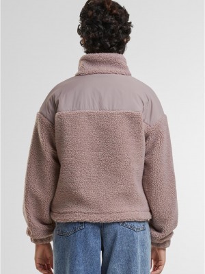 Дамско пухено яке в розов цвят Urban Classics, модел Sherpa Mix Дамско пухено яке в розов цвят Urban Classics, модел Sherpa Mix
