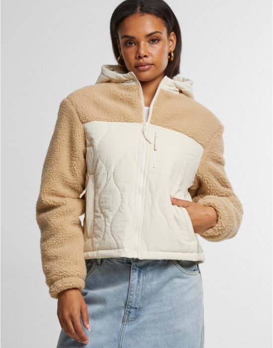 Дамско яке в бежово Urban Classics Sherpa Crinkle