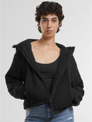 Дамско яке в черно Urban Classics Hooded Sherpa Дамско яке в черно Urban Classics Hooded Sherpa