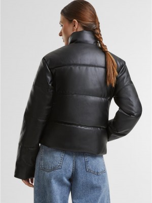 Дамско яке в черно Urban Classics Synthetic Leather Puffer Дамско яке в черно Urban Classics Synthetic Leather Puffer