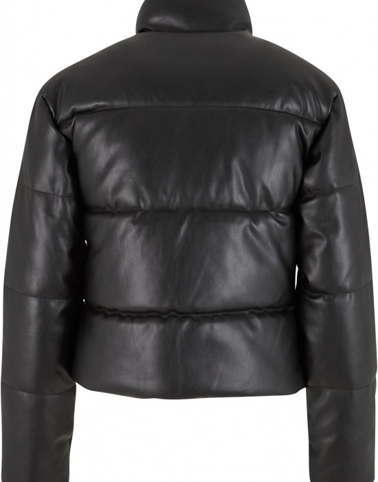 Дамско яке в черно Urban Classics Synthetic Leather Puffer Дамско яке в черно Urban Classics Synthetic Leather Puffer