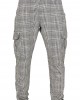 Мъжки карго панталон в черно и бяло Urban Classics AOP Glencheck Cargo Jog Pants