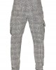 Мъжки карго панталон в черно и бяло Urban Classics AOP Glencheck Cargo Jog Pants