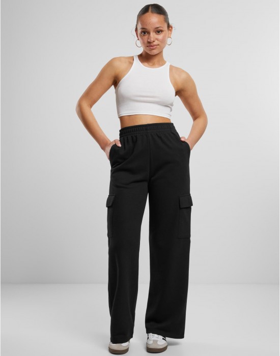 Дамски карго панталони Urban Classics Terry Sweat Pants black