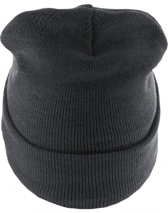 Бийни шапка в цвят графит Beanie Basic Flap Long Version h.char