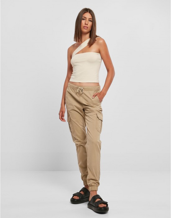 Дамски карго панталон в бежов цвят Urban Classics Ladies Cargo Pants