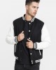 Мъжко колежанско яке Urban Classics blk/wht с кожени ръкави