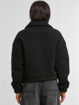 Дамско късо яке в черноо Urban Classics Sherpa Button Дамско късо яке в черноо Urban Classics Sherpa Button