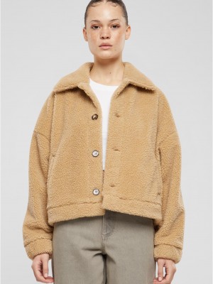 Дамско късо яке в бежово Urban Classics Sherpa Button Дамско късо яке в бежово Urban Classics Sherpa Button