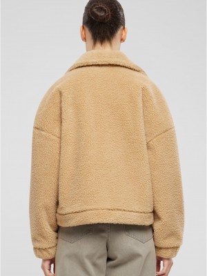 Дамско късо яке в бежово Urban Classics Sherpa Button Дамско късо яке в бежово Urban Classics Sherpa Button