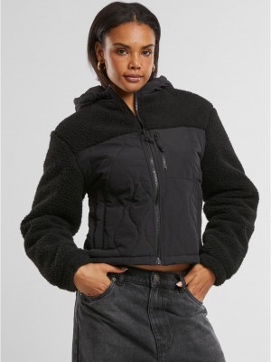 Дамско яке в черно Urban Classics Sherpa Crinkle Дамско яке в черно Urban Classics Sherpa Crinkle