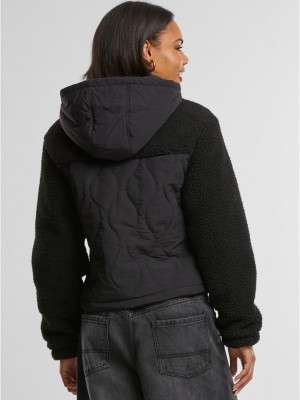 Дамско яке в черно Urban Classics Sherpa Crinkle Дамско яке в черно Urban Classics Sherpa Crinkle