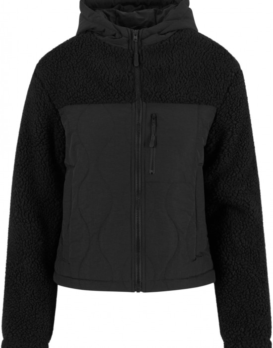 Дамско яке в черно Urban Classics Sherpa Crinkle