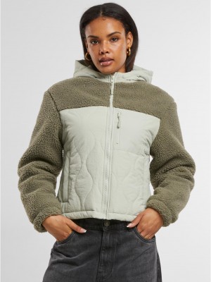 Дамско яке в зелено Urban Classics Sherpa Crinkle Дамско яке в зелено Urban Classics Sherpa Crinkle