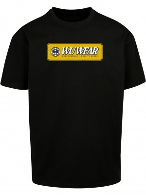Мъжка тениска в черен цвят WU Wear Earth Logo Oversize