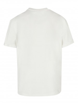 Мъжка тениска в бял цвят WU Wear Staten Island College Oversize