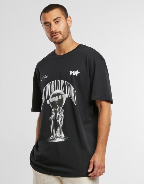 Мъжка черна тениска Mister Tee Your World Oversize Мъжка черна тениска Mister Tee Your World Oversize