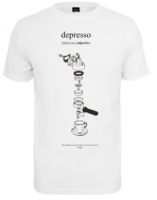 Мъжка тениска в бял цвят Mister Tee Depresso Мъжка тениска в бял цвят Mister Tee Depresso